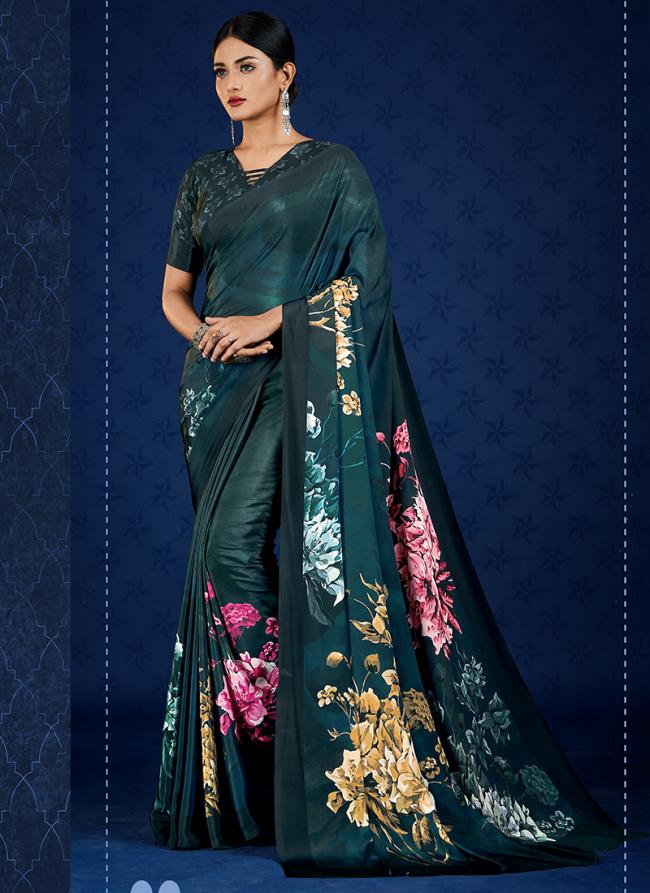 Crepe Multi Colour Casual Wear Printed Saree